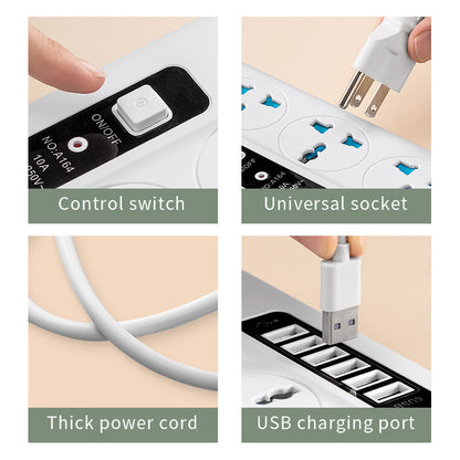 USB Universal Hole Plug Power Strip Smart